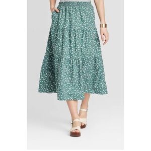 Universal Thread Tiered Floral Midi Skirt